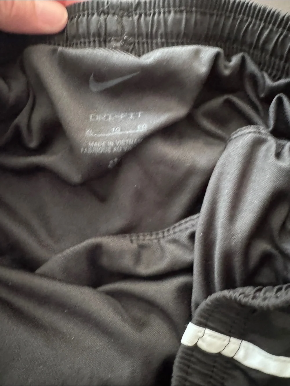 Nike Black Athletic Shorts with White Piping